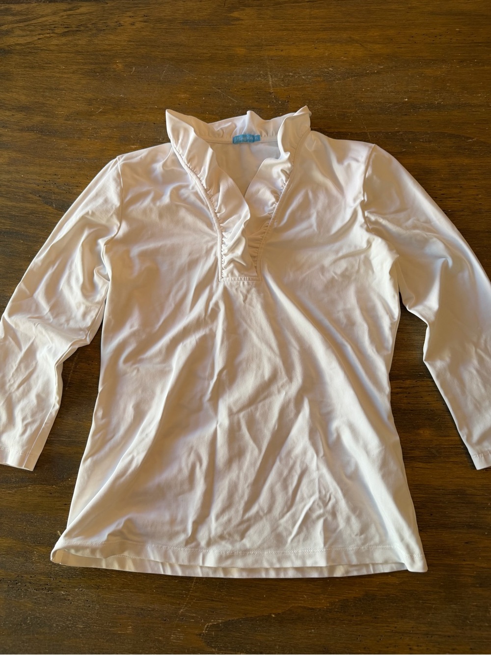 J Mclaughlin White Durham Ruffle Top XS
